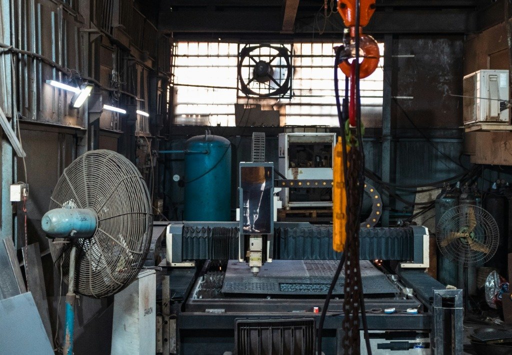 CNC machine in an industrial workshop